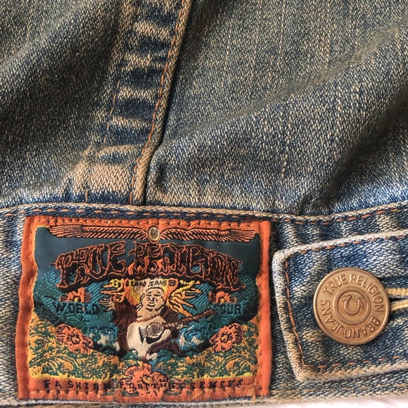 NWOT True Religion Distressed Denim Jacket - Picture 6 of 6